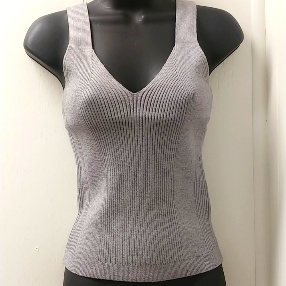 Knitted Grey Tank Top by Lascana